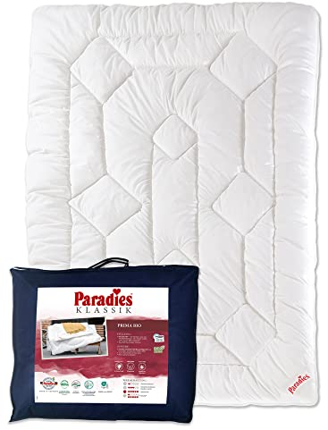 PARADIES Winterdecke 155x220 cm - Prima Duett Bio, Öko-Tex 100 Klasse 1, medizinisch getestet, kuschelige + warme Winterbettdecke 155x220, Steppdecke