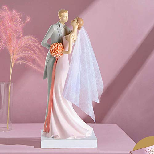 YTOOZ Romantisches Paar Figur Statue Liebendes Paar Hochzeit Statuen Handgefertigte Kunstharz Handwerk Jungvermählten Wohnkultur Zubehör Ornamente Skulpturen EIN 14x11x34cm(6x4x13inch) Geschenk