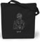 Loxato Jutebeutel - Schwarz Bedruckt, Stoffbeutel B35 x H42 x T8 cm - 100% Baumwolltasche - Einkaufstasche - Damen Shopper