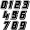 Autodomy Pack 10 Unita Numeri Adesivi per Moto Cross 10x6,5 cm | Adesivi Numeri Moto Resistente Pioggia e al Sole | Adesivo Numero Auto, Scooter,Casco e Quads ATV Facile Installazione | Colore Nero