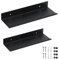 SCHYIDA 2 Stück Wandboard Schwarz Metall Schweberegal Wand 30/40cm Wandregal Matt Regal Schwarz Matt Schwarzes Metallregal Schwebendes Hängeregal Schwarz küchenregal für Dekos Bilderrahmen Badezimmer