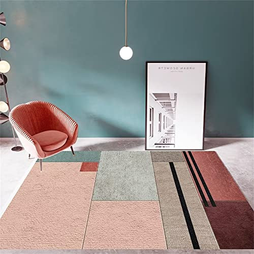 Kunsen Terrasse Cuisine de Salle de Bains Simple et Abstraite Tapis d Entree Rose Tapis evier Mou tendre80x160CM