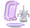 K IKIDO Baby Badewanne, faltbar baby badewanne, Baby-Duschwanne, badewannensitz, mit Sicherheitsbadesit, Duschrille, Babywannenmatte, Neugeborene, Babywegekissen, violett und blau (Violett)