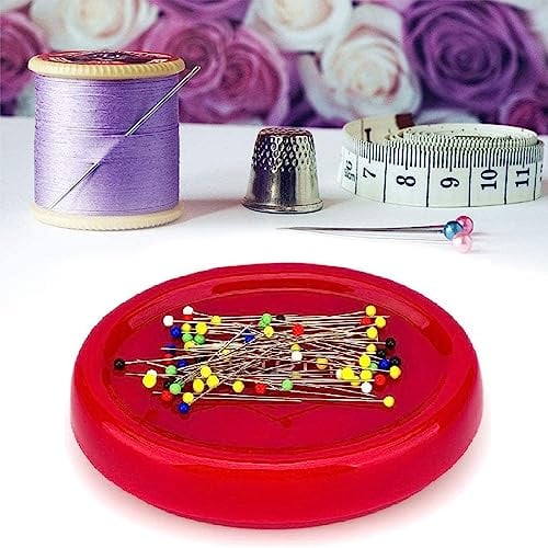 Kiuiom Magnetic Needle Cushion,Magnetic Pin Cushion,Magnetisches Nadelkissen,Magnetischer Pin-Halter Nähen Werkzeug Nähzubehör DIY Nähen Handwerk für Nähnadeln Büroklammern Schrauben (Rot)