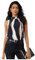 GORGLITTER Bluse Damen Elegant Oberteile Sommer Neckholder Top Farbblock Blusenshirt Mit Schleife Blusentops Ärmellos Business Outfit Marineblau S
