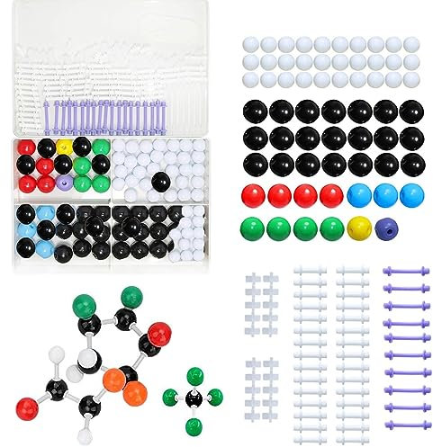zhongguoqiaomao 135Pcs Molecular Model Molekülbaukasten Chemie für anorganische und organische Strukturen Atom Link Model Set für Lehramtsstudenten
