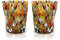 MAZZEGA ART & DESIGN – 2 „Goto“ Tumbler-Gläser aus mundgeblasenem und handgefertigtem Glas mit Murrine Murano – Die Farben von Murano – Modell „Tumbler 350 ml. Hergestellt in Italien