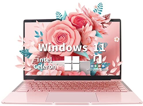 Zyphionix 14 Zoll pink Laptop, 8GB RAM 128G SSD,Windows 11 Pro,Dünnes und leichtes Notebook,1920 x 1080 IPS,Celeron N4120(bis zu 2,6GHz), Dual-WLAN, 2xUSB 3.0