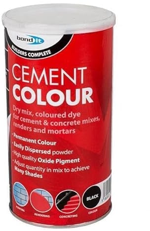 Bond It Powdered Cement Colour Mortar Pointing Concrete Colouring Pigment Dye 1Kg Mortar, Brick, Pointing, Render and Concrete Toner (Black)