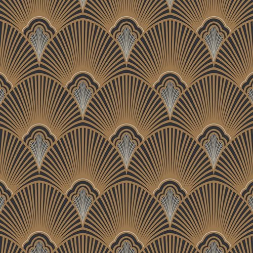 Superfresco Easy Sublime Art Deco Geometric Black/Gold Wallpaper