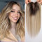 HAIRCUBE Haartopper für Frauen mit dünnem Haar ombre hellblond 100% echtes menschliches Haar topper für Frauen ohne Pony Menschenhaar topper mit Schweizer Spitze Basis handgebunden 14 Zoll