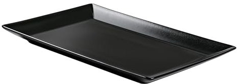 METRO Professional Assiette Macario, Rectangulaire, 30 x 20 cm, Grès, Noir, Lot de 6