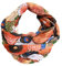 J26 Blumen Mandala Farbverlauf Seide Sommer Loop Verlauf Regenbogen Rainbow Silk Uni Rundschal Schlauchschal Stola Schal leicht (A Orange)