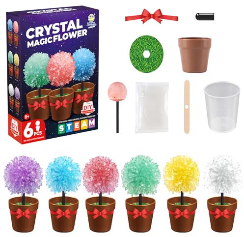 Kit de Cultivo de Cristales,Cultive 6 Cristales Rápidamente,Cristales de Crecimiento Rápido en 24 Horas,Juegos Educativos de Ciencias para 8+ Años, Regalos Creativos para Niños y Niñas