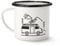 Tchibo Emaille Tasse, Camping Becher, Kaffeetasse mit Henkel, leicht und robust, 380ml, Weiß mit Motiv