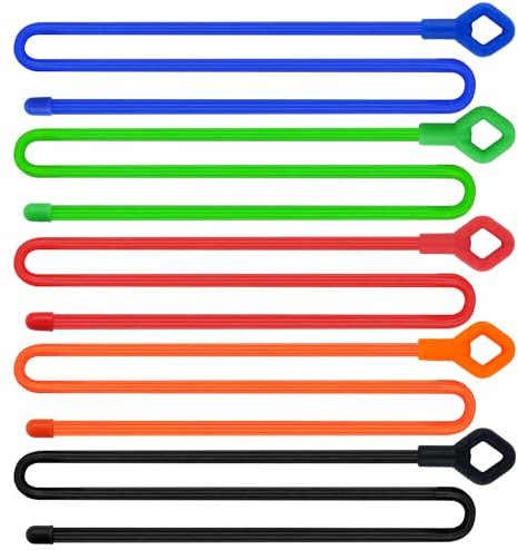 5pcs Silicone Twist Ties 24’’, Reusable Twist Ties for Cords Wire, Silicone Cable Ties Reusable, Cable Tie Straps, Twist Ties Heavy Duty, All Purpose Cord Tie (5)