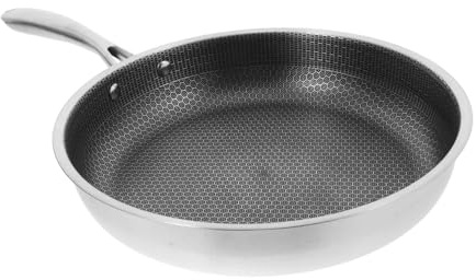 Alipis Wabenpfanne Edelstahl Pfanne Küche Antihaftbeschichtete Wabenbratpfanne Bratpfanne Haushaltsbratpfanne Ergonomischer Griff Leicht Handlich Gas Elektro Induktion Ölverbrauch Reduzie