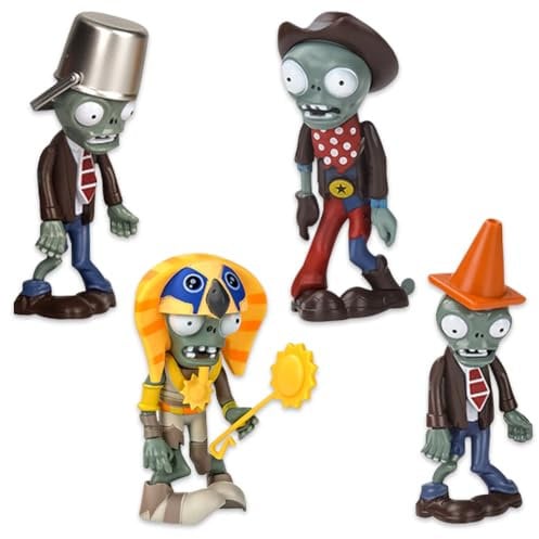 SFODTN Plants vs Zombies Toys, 4 Pcs Zombie Figure, Zombie Games Figure Toy, Action Figures, Cartoon Creative Decoration Birthday Party Decoration Great Gifts for Kids and Fans
