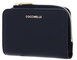 Coccinelle Leder Geldbörse Metallic Soft Wallet Midnight Blue dunkelblau