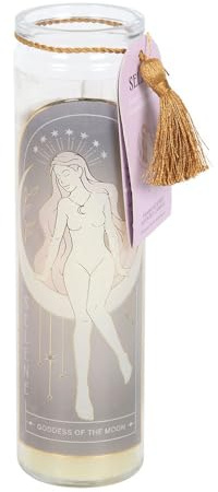 Selene Goddess Tube Candle with Amethyst Crystals