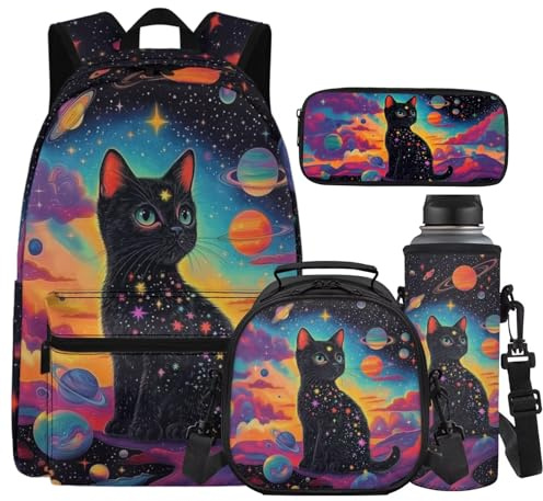 Cugasmaru Mochila para niña con lonchera de 17 pulgadas, mochilas ligeras para niñas de 12 a 14 años