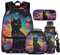 Cugasmaru Mochila para niña con lonchera de 17 pulgadas, mochilas ligeras para niñas de 12 a 14 años, gato, Mochila para niños