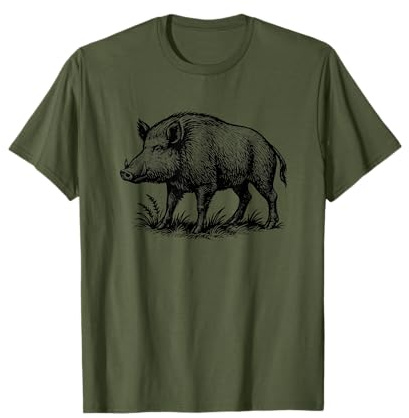 Cadeau de Chasse au Sanglier, Tenue de Chasseur de Porc Sauvage pour Homme et Femme T-Shirt