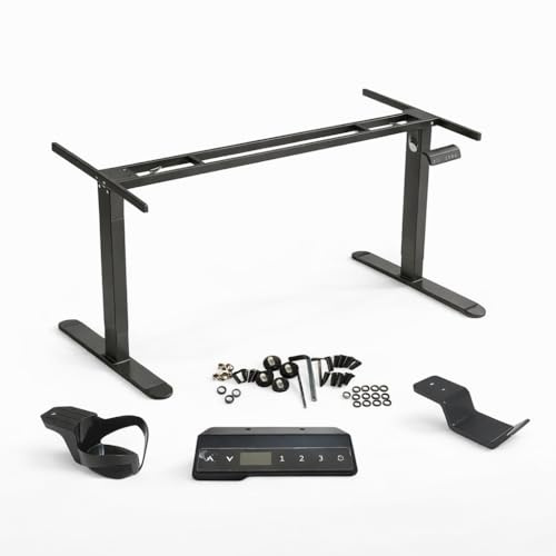 lazerux, Scrivania da gioco con luci a LED, tavolo per computer 160 x 60 legno e superficie in vetro (gambe elettriche)