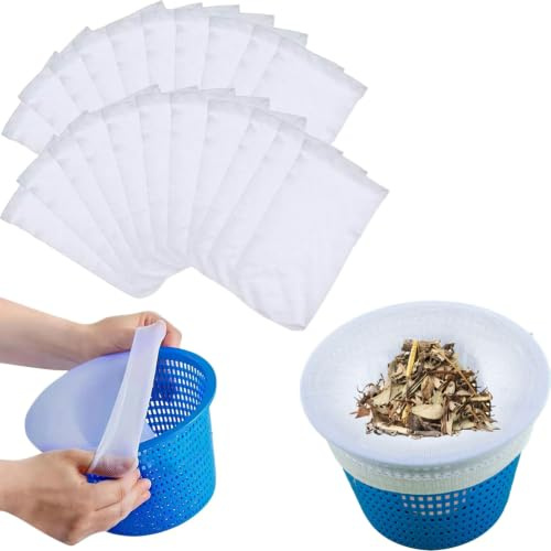 ZccwanSral 30 Pcs Chaussette Skimmer Piscine, Chaussettes Filtre Skimmer pour Piscine, Pool Skimmer Socks, Chaussette Filtre Piscine Nylon Élastique pour Attraper Les Feuilles, Cheveux