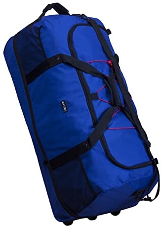 New Rebels Newark Blau 3 Rolls Reisetasche - 130L erweiterbare Tasche mit Tragegriffen Und Reißverschluss - 100% Polyester Material - Wasserabweisende Tasche - Sporttasche - Leichte Weekender-Tasche