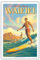 Pacifica Island Art – Aloha Waikiki – Surfen – Diamantkopf – Oahu – Honolulu, Hawaii – Vintage Hawaii-Reise-Poster von Kerne Erickson – Master Art Print 30,5 x 45,7 cm