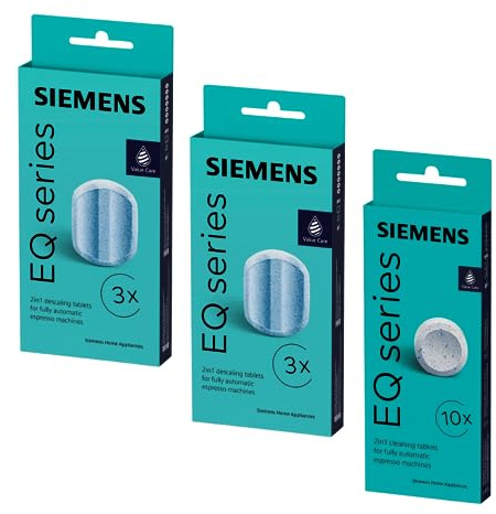 SIEMENS 10 Reinigungstabletten TZ80001A + 6 Entkalkungstabletten TZ80002A för EQ