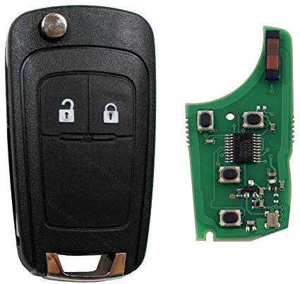 Autoschlüssel Schlüssel Funk Fernbedienung Klappschlüssel 2 Tasten 433 MHz Sender + ID46 Transponder passend für Opel Adam Astra Corsa Insignia Meriva Omega Tigra Vectra Zafira