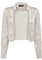 Bolerose Formale Raso a Maniche Lunghe Bolero Giacca (Argento, 5XL)