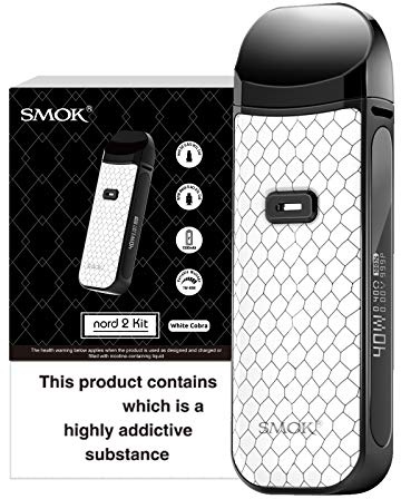 SMOK Nord 2 Pod Kit 40W [White] | Versatile 1500mAh Rechargeable Vape Starter Kit Includes RPM and Nord 2ml Pods with Pre-Installed Coils, No Nicotine