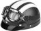 EBTOOLS Scooter-Helm, Motorradhelm, offener Helm, halber universeller Motorradhelm, Kunstleder, offenes Gesicht, halber Helm mit Visier, -Brille (weiß)