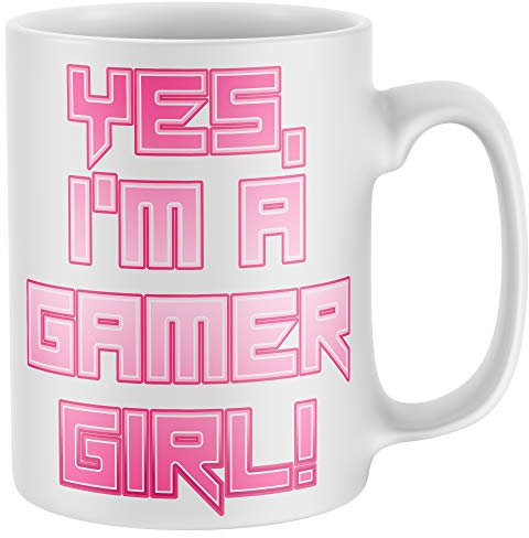 Purple Print House Home & Kitchen Yes, I'm A Gamer Girl Mug - Gaming Birthday Video Game Gift Idea Her - Gaming Coffee Tea Cup For Girls, White, One Size