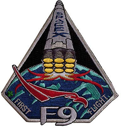 Aufnäher zum Aufbügeln, bestickt, Patch Spacex F9 First Flight Patch 10 cm