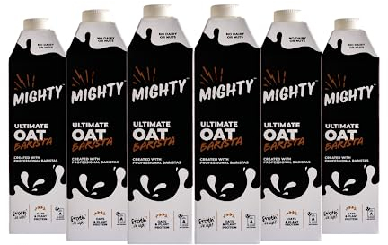 Mighty Ultimate Oat Milk Barista Edition, (6x1L Cartons), Crafted for Coffee & Tea, Plant-Based, Dairy Free, UHT Oat Drink