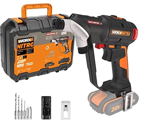 WORX WX177.9 NITRO - Trapano avvitatore a batteria Switchdriver 2.0 20 V, potente motore brushless fino a 50 Nm, cambio rapido tra 2 bit, controllo preciso della coppia, senza batteria e caricatore