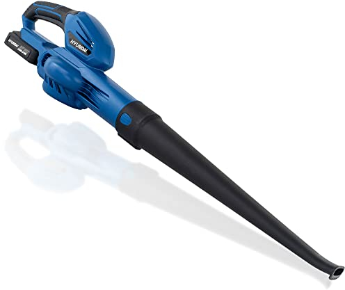Hyundai Soffiatore per foglie senza fili, 20 V, velocità massima dell'aria, leggero, alimentato a batteria agli ioni di litio, con batteria e caricabatterie, 3 anni di garanzia