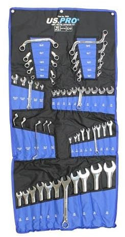 US PRO Tools 50pc Metric Spanner Wrench Mixed Set Stubby Ring Open Spanners 3928