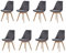 EGOONM 8er Set stühle Esszimmerstühle mit Massivholz Buche Bein, Retro Design Gepolsterter Stuhl Küchenstuhl Holz (Grau)