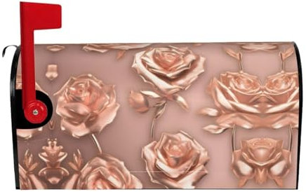 PULaif Papier peint rose doré pour boîte aux lettres, taille standard, 53,3 x 45,7 cm pour décoration de jardin et cour