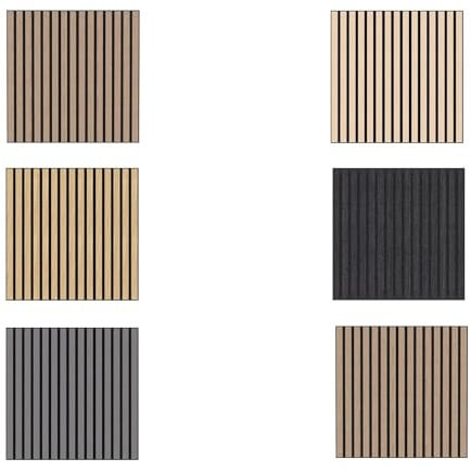 Tuda Grass Direct | Acoustic Wall Wood Veneer Panels Tiles Series 1 - Sample Pack (6 Colours)