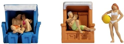 NOCH® Figurenset „Im Strandkorb“, mit detailreichen Figuren, Spurweite H0 für entspannende Urlaubsszenen auf Ihrer Modellbahn