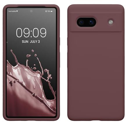 kwmobile Case Compatible with Google Pixel 7a Case - TPU Silicone Phone Cover with Soft Finish - Grape Purple