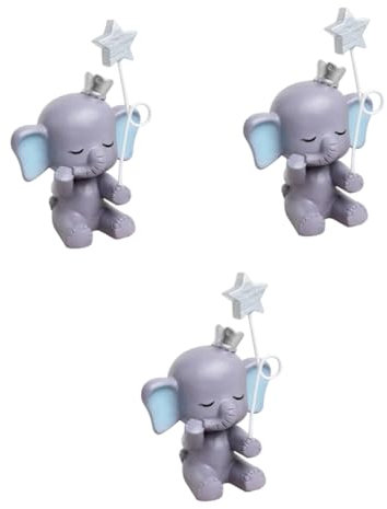 MAGICLULU 3 Pcs Cartoon Elephant Cake Decoration Resin Ornament Elephant Cake Toer Elephant Decor Wedding Present Resin Ornaments Decorations