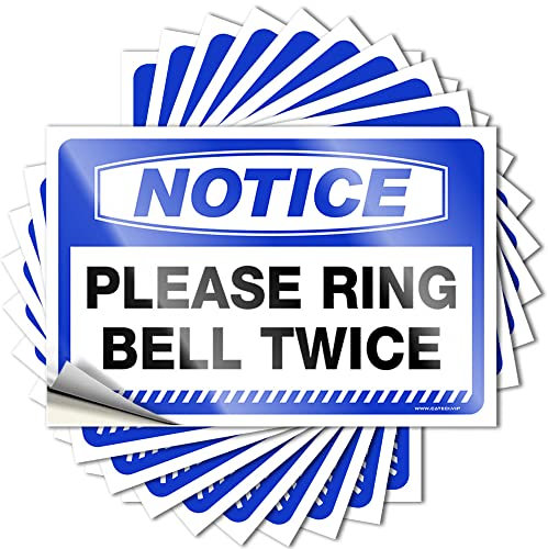 Lustige Aufkleber für Autos, Aufschrift Please Ring Bell Twice, 10 Stück, Autoaufkleber und Aufkleber (8 x 12 cm)