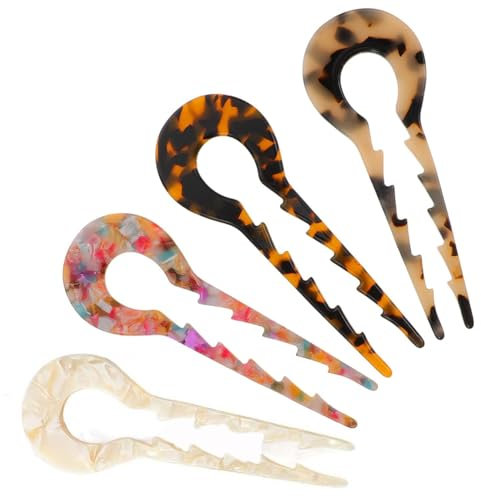MEISO 4 Pezzi Forcina a Forma di U, Perno per Capelli, Forma di U Fermaglio, Bastoncini per Capelli, Stile Francese, Per Chignon Per Donne E Ragazze Accessori Per Acconciature